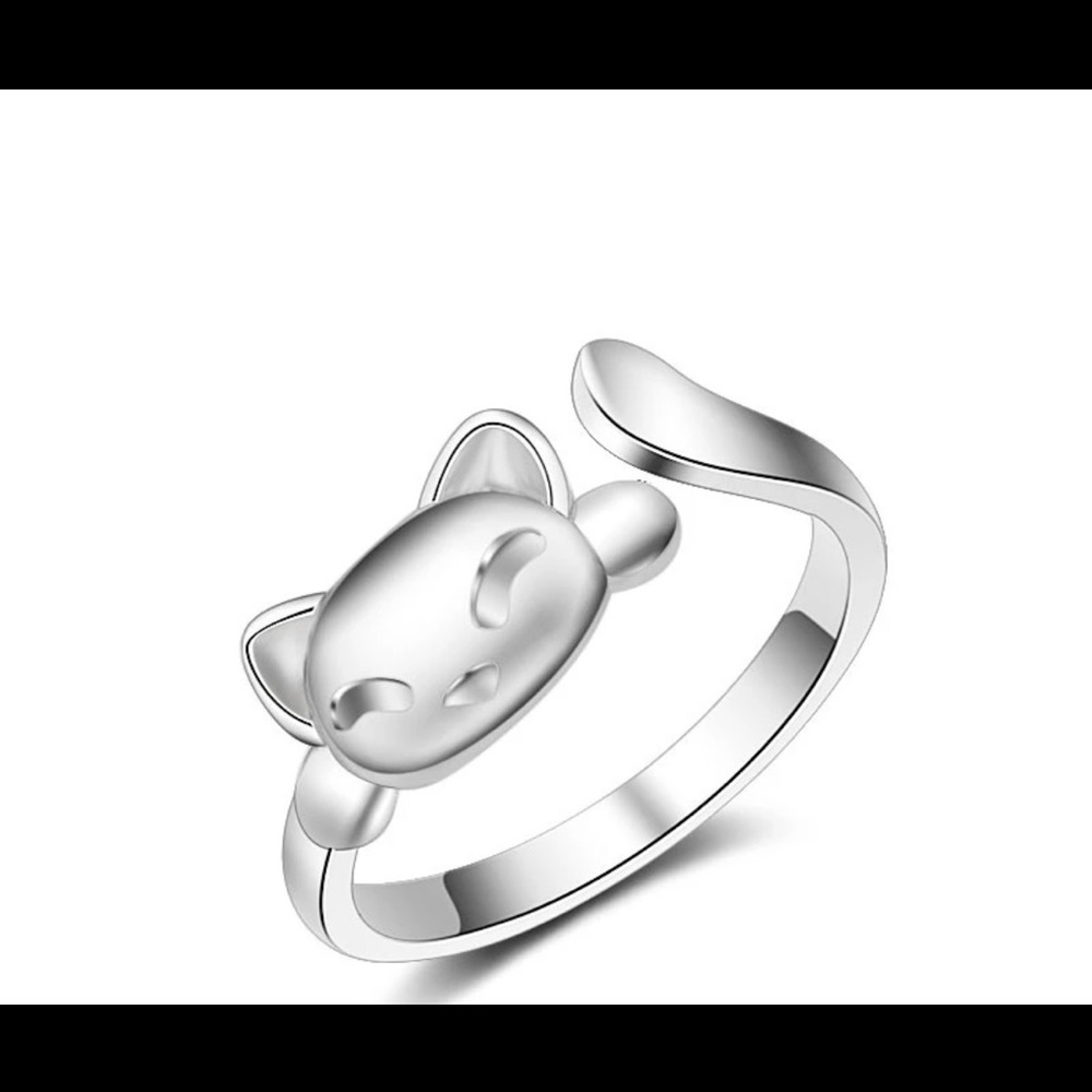 Cat smiley Ring Adjustable New Sterling silver - Picture 2 of 6